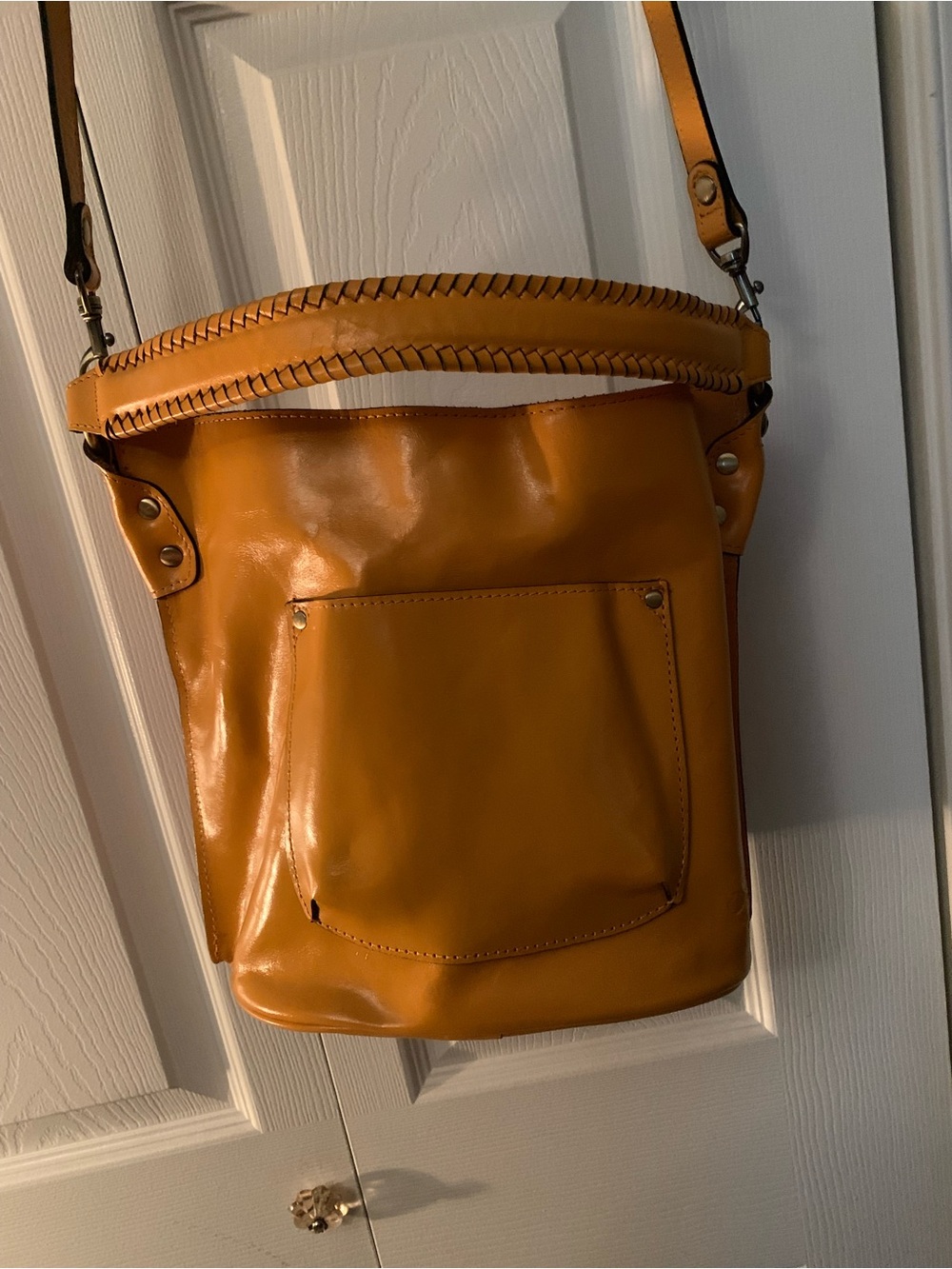 Patricia Nash octavia leather embroidered bucket bag in rare Sunset - Picture 3 of 7